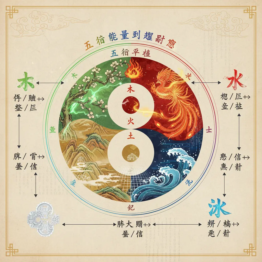 五行平衡 - 五行能量調整對照